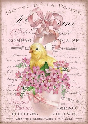 BÜGELBILD-Vintage-Shabby-Nostalgie-Ostern-Küken-3553 - Bild 1 von 2