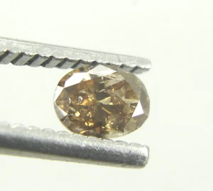 0.32Cts Natural Real Cognac Color Oval Shape Solitaire Diamond 5.04x3.85x2.42 MM - Picture 1 of 11