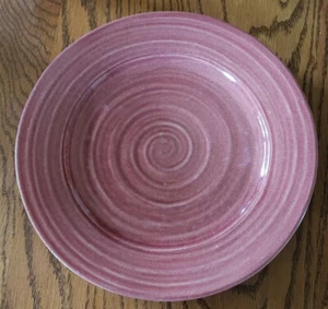 VINTAGE ROWE POTTERY WORKS RED BROWN 10 3/4'' DINNER PLATE PINWHEEL PATTERN - Picture 1 of 5