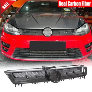 For VW Golf 7 MK7 VII GTI R 14-17 Dry Carbon Front Bumper Grille Hood Grill Trim - Picture 1 of 13