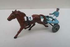 Jouet Ancien Quiralu Le Sulky #5 Bleu Jeu de Course Hippique Chevaux Tiercé  