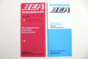 BEA Swissair Timetables, 1971, 1972. - Picture 1 of 2