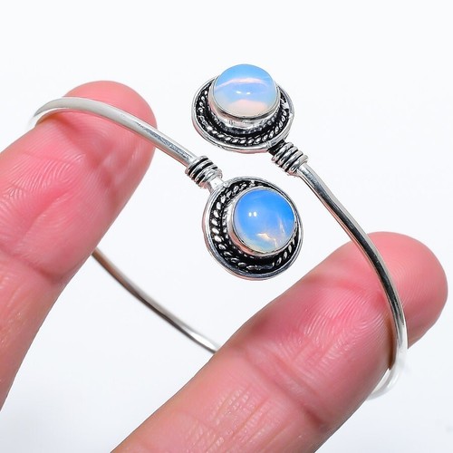 VALENTINO Bracciale regolabile in argento sterling 925 fatto a mano con pietre preziose opalite fuoco