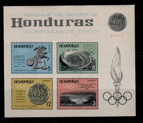 Honduras,Scott#C338-C339+C341-C344,Souvenir Sheet,perf.,Olympics,MNH,Scott=$40 Cover