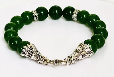 Pulsera Spiritual Protect Dragón Piedra Natural Jade Verde (10mm) Foto 1 de 4