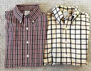 Brooks Brothers Herren Button Down Slim Fit Hemd Gr. M rot blau bügelfrei Paket 2x - Bild 1 von 11