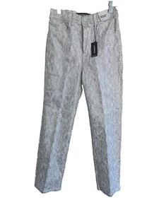 Express Womens size 2 Jeans White Silver Snakeskin High Rise Straight Crop NWT - Picture 1 of 7