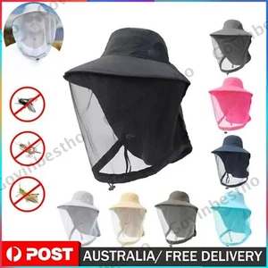 Fishing Hat Sun Protection Hat Mosquito Head Net Bucket Hat with Hidden Net Mesh - Picture 1 of 20