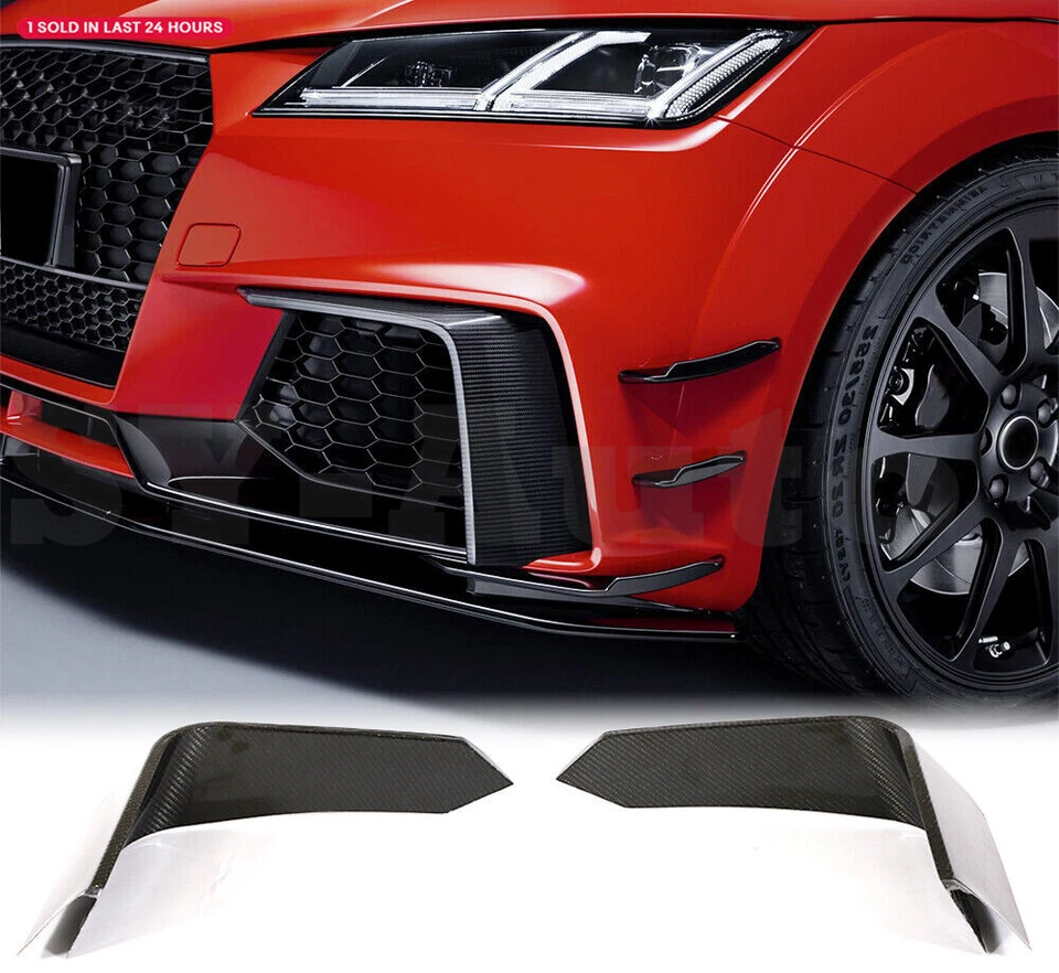 Para Audi TT RS TTRS 16-18 CARBONO REAL Faro Antiniebla Delantero Cubierta Aletas Divisor Canard Foto 1 de 4
