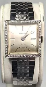 14K White Gold HAMILTON Diamond Bezel Model 730 Watch , Original Gold Band - Picture 1 of 5