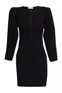Crepe Knit Gather Sleeve Dress - Bild 1 von 6