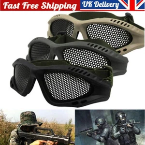 Tactical Airsoft Hunting Metal Mesh Lens Goggle Sports Safety Eyewear Glasses - Picture 1 of 15
