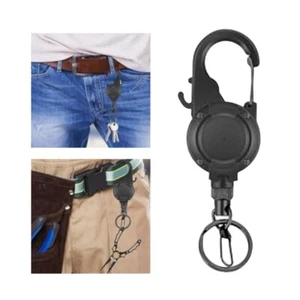 Heavy Duty Retractable Pull Badges Steel Wire Rope Buckle Key Holder Easy to Use - Picture 1 of 9