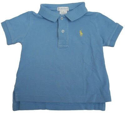 RALPH LAUREN POLO Kinder Jungen Kurzarm Polo Shirt Größe 9 Monate Blau Baumwolle - Bild 1 von 2