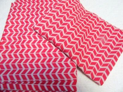 Bed & Bath Intelligent Design Twin White on Pink Chevron Sheet & Pillowcase Set - Image 1 of 4
