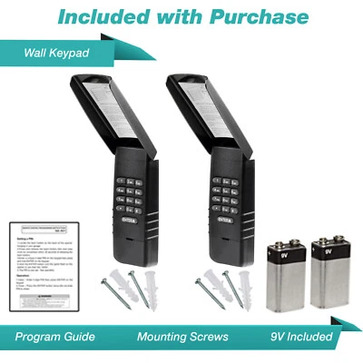ECS 2 For LiftMaster 877LM Wireless Garage Door Key Entry Keypad Yellow Learn Black