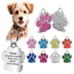 Personalised Engraved Dog Tag ID Tags Name Disc Pet Cat Tags Animal Cat Collar