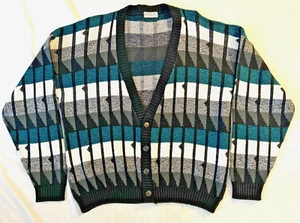 Vintage Area by Tag Herren L Knopf Strickjacke Opa Pullover Retro Hergestellt in den USA - Bild 1 von 8