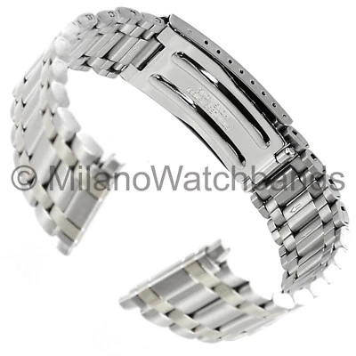18-24mm T&C Stainless Steel Straight Adjustable Fold Over Clasp Mens Band Long - Image 1 of 4