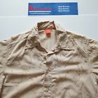 Hugo Boss Cargo Beige Tan Shirt Short Sleeve with Embriodery Chest 44in Large