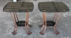 Set of 2 Venezia Contemporary Luxury Tables Limited Edition Made in the USA Pair - Picture 1 of 17