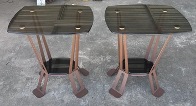 Set of 2 Venezia Contemporary Luxury Tables Limited Edition Made in the USA Pair - Image 1 of 4