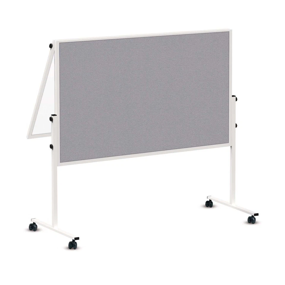Moderationstafel MAULsolid 150x120cm weiß klappbar Oberfläche Filz grau / WB - Bild 1 von 1