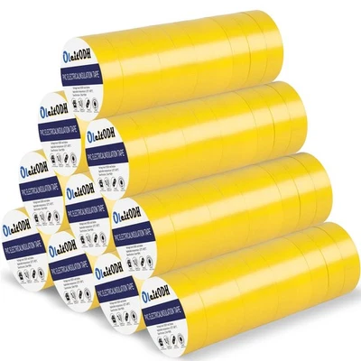 Oleitodh 100 Rolls Yellow Electrical Tape Bulk 3/4 Inch x 66ft, Waterproof Vi... - Image 1 of 4