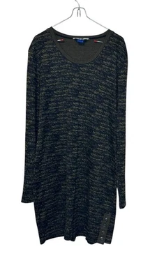 Pulôver Kavu Feminino Suéter Manga Longa Padrão Elástico Preto Marrom Médio - Imagem 1 de 4