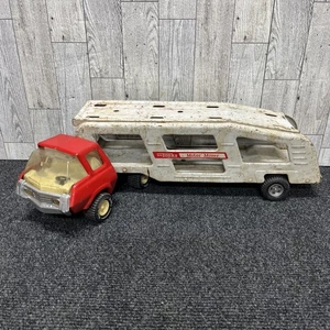 VINTAGE 1970'S TONKA MOTOR MOVER PRESSED STEEL CAR CARRIER - Red/White - Picture 1 of 5