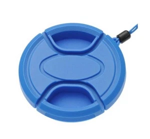 55mm Blue Color Lens Cap Inner Type Camera Lens Cover Used - Picture 1 of 3