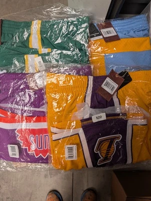 Lot of 4 Men’s Mitchell & Ness NBA Swingman Shorts 3 XL, 1 LG - Image 1 of 4