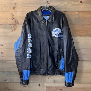 Vintage Carl Banks G-III Detroit Lions Leather Football Bomber Jacket Men's XL - Picture 1 of 8