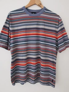 T-shirt PS Paul Smith multi righe cotone biologico taglia grande * Made in Italy  - Foto 1 di 8