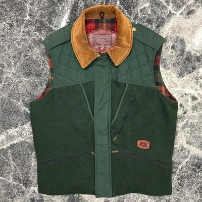 Vintage Woolrich Vest Mens Medium 90s Green Wool USA Made Hunting Full Zip - Image 1 of 4
