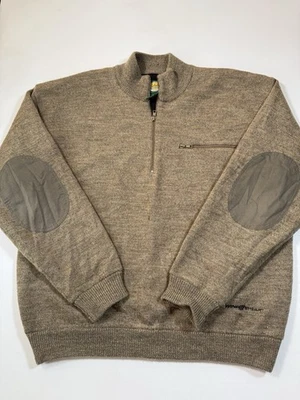 Suéter Cabelas Vintage Para Hombres Grande 1/4 Cremallera Cizalla Forrada Codo Parches Caza Foto 1 de 4