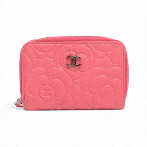 Monedero Chanel Camelia Piel Caviar Oro Rosa Accesorios Metal 30 - Imagen 1 de 7