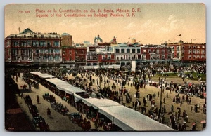 Square of the Constitution on Holiday Mexico City Mexico c1910 Postcard - Picture 1 of 2
