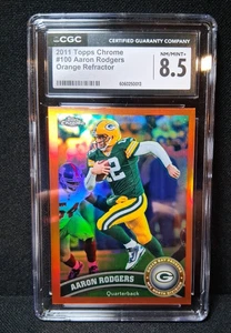 2011 Topps Chrome Aaron Rodgers Orange Refractor #100 Packers CGC 8.5 - Bild 1 von 2