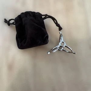 HERMES Scarf Ring Apron with Pouch color SIlver USED - Picture 1 of 5