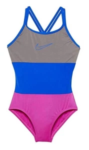 Nike Spiderback One Piece Swimsuit Girl’s Size 12 A1133 - Picture 1 of 2