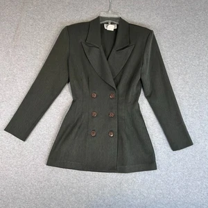 LA BELLE Women's 6 Button Olive Green Blazer Sz 5 Tailored Flattering Vintage - Picture 1 of 11