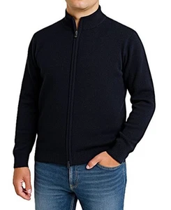 Made in Italy Herren 100% Casmere Cardigan Srickjacke Kurzjacke M-4XL 4 Farben - Picture 1 of 18