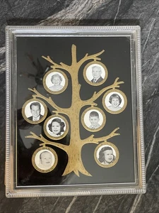 Vintage Nu-Dell Art Deco Klar Acryl Bilderrahmen Vergoldet Stammbaum Fotos - Bild 1 von 8