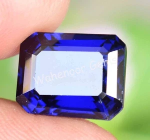 AAA+ 9.05 Ct Natural Arkansas Blue Benitoite Emerald Certified Loose Gemstone - Picture 1 of 7