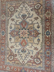 4 x 6 VINTAGE DESIGN KAUKASISCHE SERAPI HERIZ ANTIK OUSHAK KAZAK SHIRVAN - Bild 1 von 12