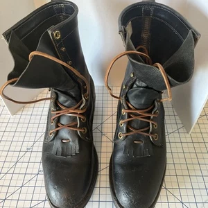 Viberg Work Boot 8” Size 9 Black Leather Some Wear - Great Boots - Picture 1 of 23