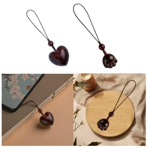 Wood Phone Chain Cellphone Pendant Romantic Gift Versatile Decor Simple Party - Photo 1 sur 13