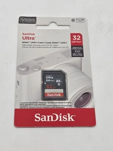 BRAND NEW • SANDISK ULTRA 32GB SDHC UHS-1 MEMORY CARD • SEALED full HD video - Picture 1 of 3