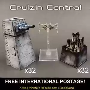 32x Turbo Laser Turret & magnet for Star Wars X wing miniatures paper craft card - Picture 1 of 6